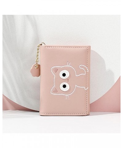 Cute Leather Wallet Cartoon Coin Purse Animal Cat Wallet Zipper Purse Card Holder Short Tri-fold Wallet Credit Card Wallet Bi...