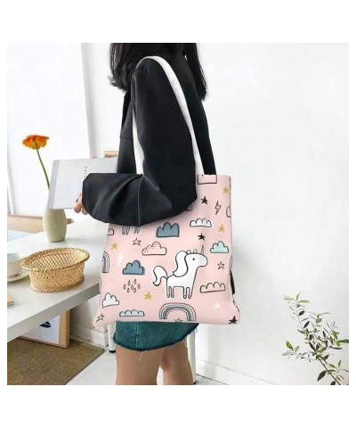 Unicorns Single Shoulder Fashion Canvas Tote Shopping Bags Handbags For Men And Women Unicorns27 $10.53 Totes