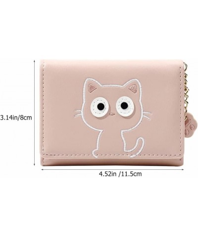 Cute Leather Wallet Cartoon Coin Purse Animal Cat Wallet Zipper Purse Card Holder Short Tri-fold Wallet Credit Card Wallet Bi...