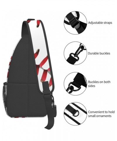 Men and Women Sling Bag Chest Daypack, Compatible with American Red Line White Baseball Shoulder Backpack Crossbody for Hikin...