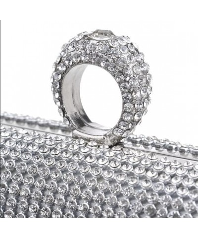 Rhinestone Evening Clutch Silver $22.39 Evening Bags