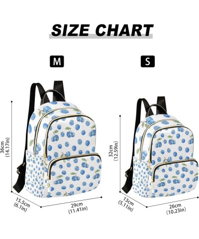 Blueberry Blue Polka Dots Backpack Purse for Women, Anti Theft Backpack Small Travel Backpack Shoulder Bag Small(11.41'' x 6....