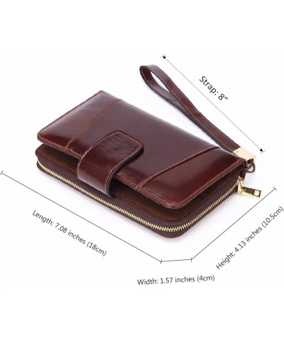 Genuine Cow Leather Wallet Wristlet For Women Men, Rfid Anti-Theft Fashion Purse Clutch Bags Handbag Phone Bag A02 Black $16....