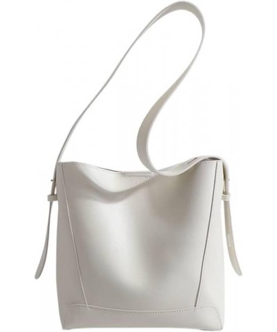 Bag women's bag fashion all-match large-capacity bucket bag shoulder messenger bag White $31.80 Totes