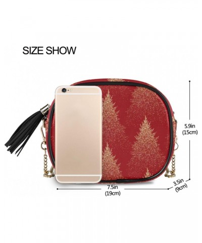 Women's Christmas Fir Trees Coniferous Forest Crossbody Bag Fashion Purses Bag Cross Body Bag Shoulder Handbag with Adjustabl...