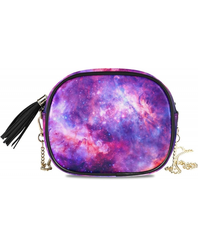 Women's Cool Purple Universe Planet Bank Crossbody Bag Fashion Purses Bag Cross Body Bag Shoulder Handbag with Adjustable Cha...