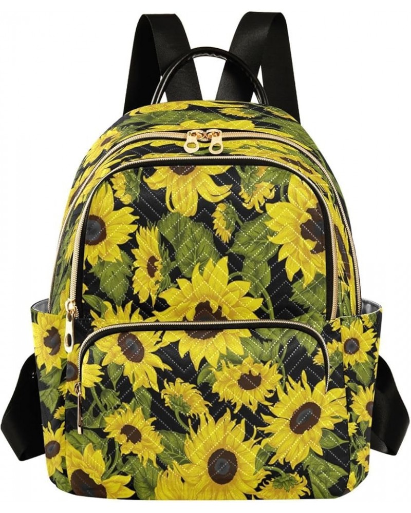 Fashion Backpack Mini Backpack Purse Casual Daily Backpack Watercolor Sunflower for Travel for College Work Small $18.62 Back...