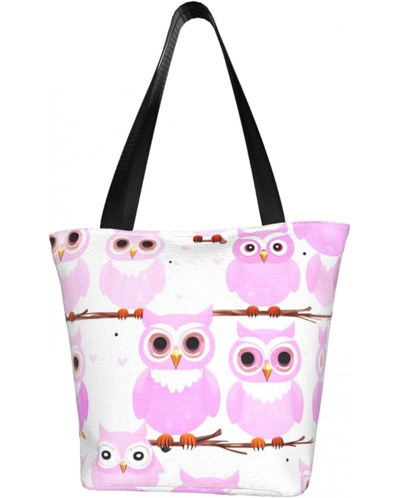 Cute Owl Classic Printed Design,Large-Capacity Lightweight Quilted Handbag,Suitable For Shopping,Fitness,Fashionable And Easy...