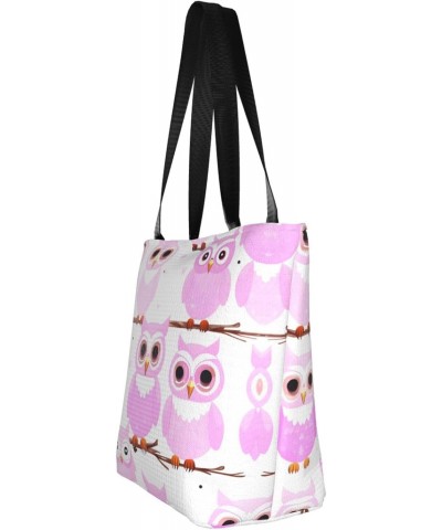 Cute Owl Classic Printed Design,Large-Capacity Lightweight Quilted Handbag,Suitable For Shopping,Fitness,Fashionable And Easy...