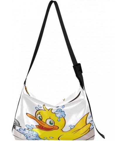 Cute Cartoon Yellow Duck Hobo Crossbody Bags for Women Leather Large Shoulder Bag Cross Body Bath Trendy Womens Tote Bags Han...