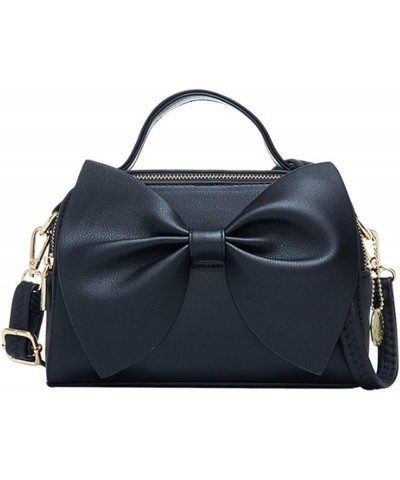 Shoulder Bag for Women PU Leather Purse Girls Bowknot Handbag Fashion Top-Handle Satchel Ladies Crossbody Black $25.18 Satchels