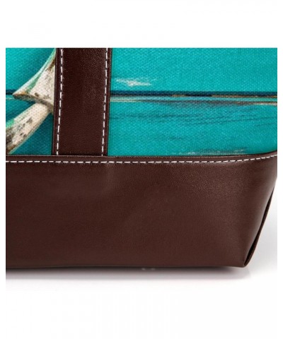 The Tote Bag For Women,Tote Bag With Zipper,Canvas Tote Bag,Anchor Deck Blue Summer Ocean Handbags $19.16 Totes