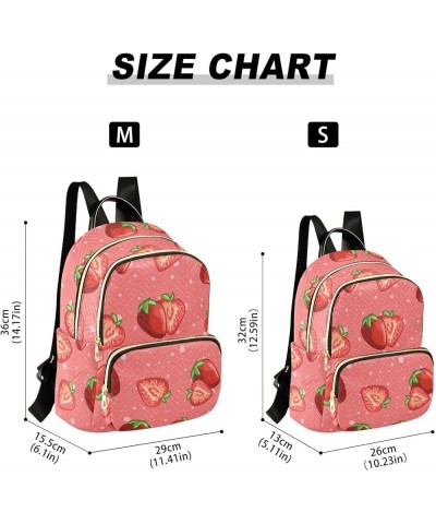 Women's Medium Fashion Backpack Cute Strawberry Pattern Print Ladies Travel Daypack Aesthetic Shoulder Bag 10.2×5.1×12.5 IN $...