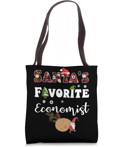 Santa's Favorite Economist Funny Xmas Red Plaid Christmas Tote Bag $11.80 Totes