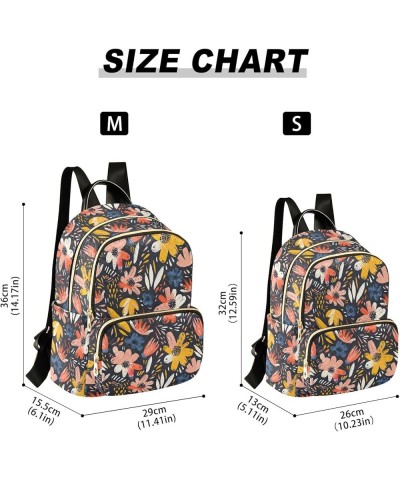 Abstract Graffiti Flower Fashion Backpack Purse for Women, Casual Daypacks, Ladies Gift for Traveling Hiking Multicolor Mediu...