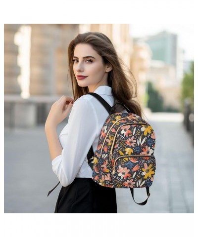 Abstract Graffiti Flower Fashion Backpack Purse for Women, Casual Daypacks, Ladies Gift for Traveling Hiking Multicolor Mediu...