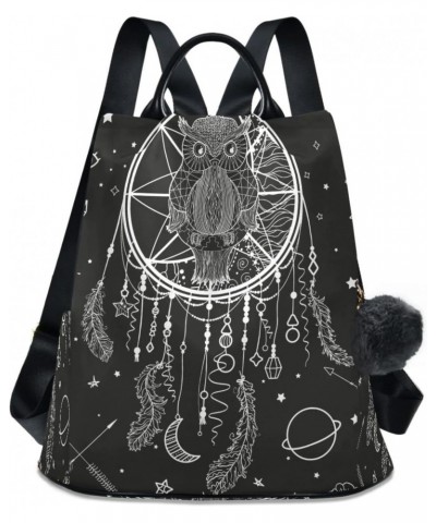 Dreamcatcher Owl Feather Boho Large Women's Casual Backpack Shoulder Travel Bag Purse $23.19 Backpacks