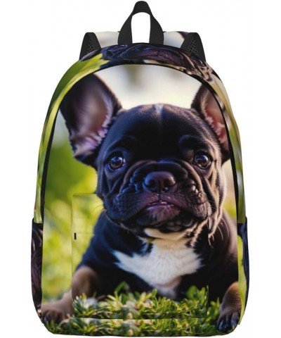 Cute Black Pug Dog Print Casual Double Shoulder Daypack,Anti-Theft Travel Canvas Backpack For Men And Women Black Medium $21....