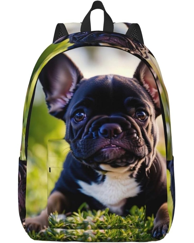 Cute Black Pug Dog Print Casual Double Shoulder Daypack,Anti-Theft Travel Canvas Backpack For Men And Women Black Medium $21....