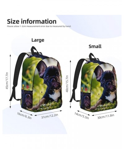 Cute Black Pug Dog Print Casual Double Shoulder Daypack,Anti-Theft Travel Canvas Backpack For Men And Women Black Medium $21....