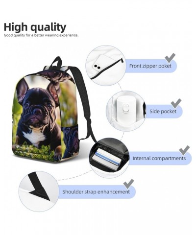 Cute Black Pug Dog Print Casual Double Shoulder Daypack,Anti-Theft Travel Canvas Backpack For Men And Women Black Medium $21....