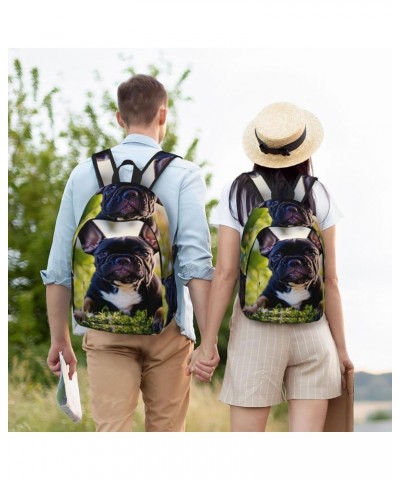 Cute Black Pug Dog Print Casual Double Shoulder Daypack,Anti-Theft Travel Canvas Backpack For Men And Women Black Medium $21....