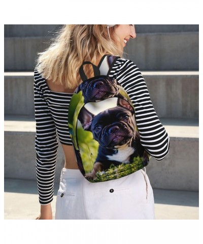 Cute Black Pug Dog Print Casual Double Shoulder Daypack,Anti-Theft Travel Canvas Backpack For Men And Women Black Medium $21....