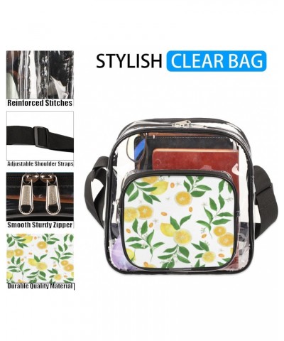 Citrus Flowers Leaves Fruits Clear Crossbody Bag Stadiums Approved Clear Messenger Shoulder Bag with Adjustable Strap for Wor...