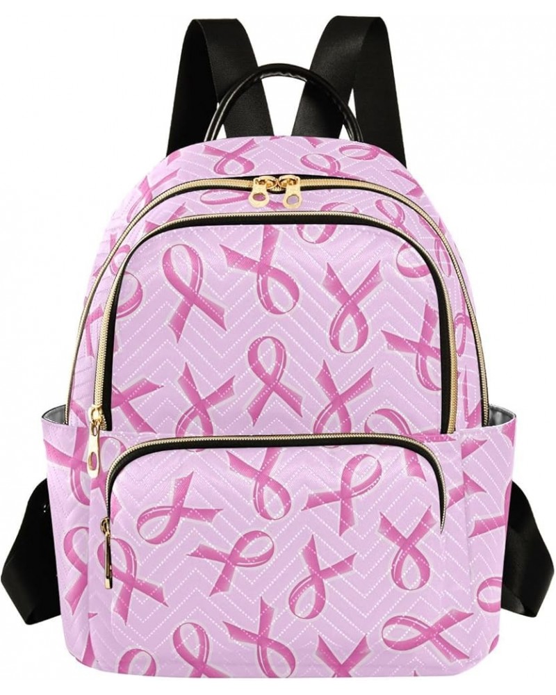 Pink Ribbon Backpack Purse for Women Fashion Ladies Shoulder Bags Travel Bag Back Pack Handbag Lady Purse,M Medium $14.35 Bac...