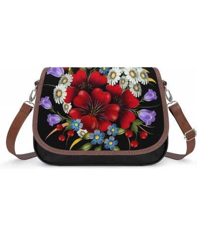 Printed Crossbody Bags Women City Leather Shoulder Bag Satchel Hobo Bags Trendy Orange Retro Butterfly Color5 $29.49 Hobo Bags