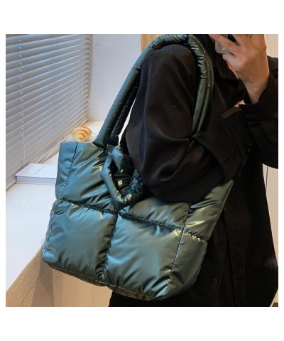 Puffer Tote Bag for Women,Light Weight Quilted Puffy Shoulder Handbag,Padded Down Hobo Purse for Girl. Green $13.25 Totes