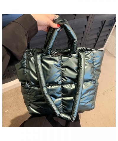 Puffer Tote Bag for Women,Light Weight Quilted Puffy Shoulder Handbag,Padded Down Hobo Purse for Girl. Green $13.25 Totes