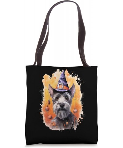 Miniature Schnauzer Halloween Witch Pumpkin Dog Lover Tote Bag $11.70 Totes