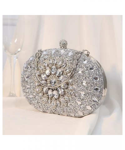 Crossbody Shoulder Bag Fashion Rhinestone Dumpling Crossbody Bag Sparkly Women High-Capacity Durable Lightweight A Silver $11...