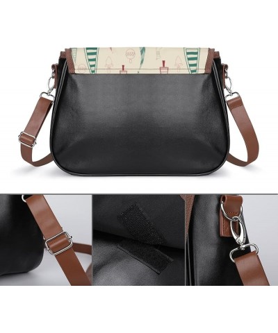 Fashion Crossbody Bags Women's Shoulder Bags Classic City Leather Satchels Hobo Bags Outer Space Planet Color10 $24.15 Hobo Bags