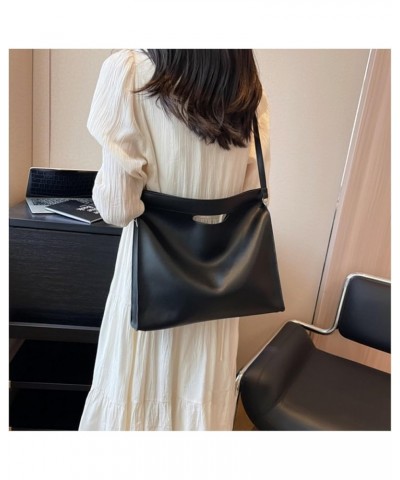 Women's Vintage PU Leather Square Tote Bag Top Handle Shoulder Messenger Bag Black $20.75 Totes