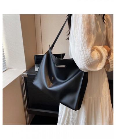 Women's Vintage PU Leather Square Tote Bag Top Handle Shoulder Messenger Bag Black $20.75 Totes