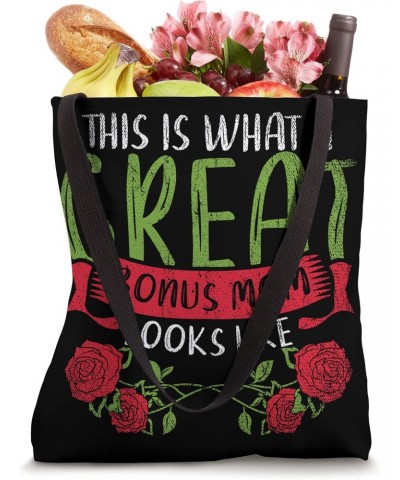 This Is What A Great Bonus Mom Looks Like Funny Bonus Mom Tote Bag $14.83 Totes