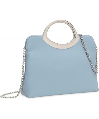 Stylish PU leather Small Prom Handbag Formal Women Party Clutch Dressy Wedding Purse Powder Blue $11.60 Clutches