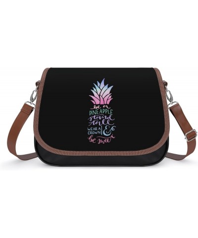 Be A Pineapple-Stand Tall Cute Shoulder Bag Removable Straps Crossbody Bag Waterproof Leather Handbag for Women $21.50 Should...