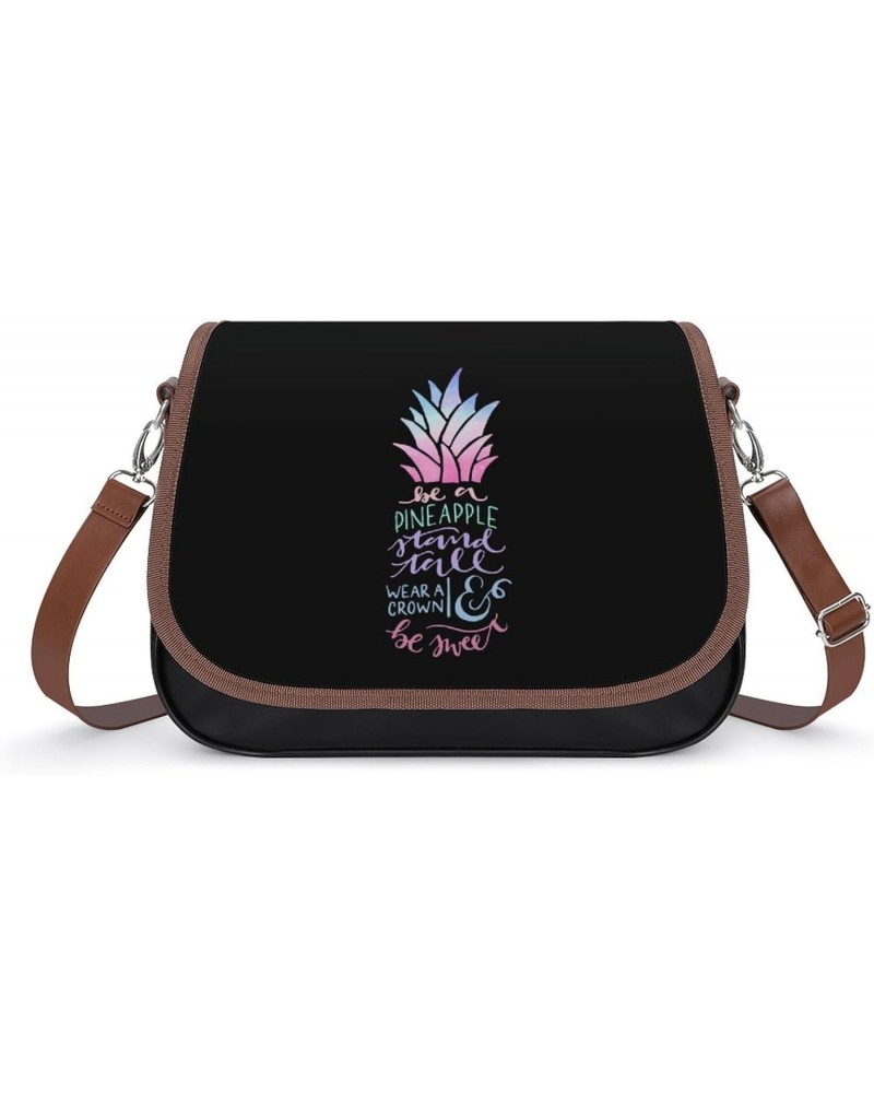 Be A Pineapple-Stand Tall Cute Shoulder Bag Removable Straps Crossbody Bag Waterproof Leather Handbag for Women $21.50 Should...