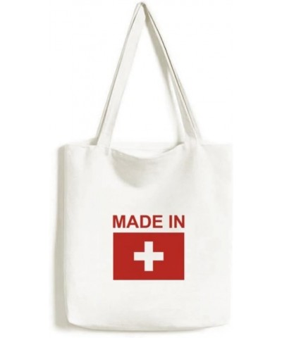 Made In Switzerland Country Love Tote Canvas Bag Shopping Satchel Casual Handbag $17.66 Totes