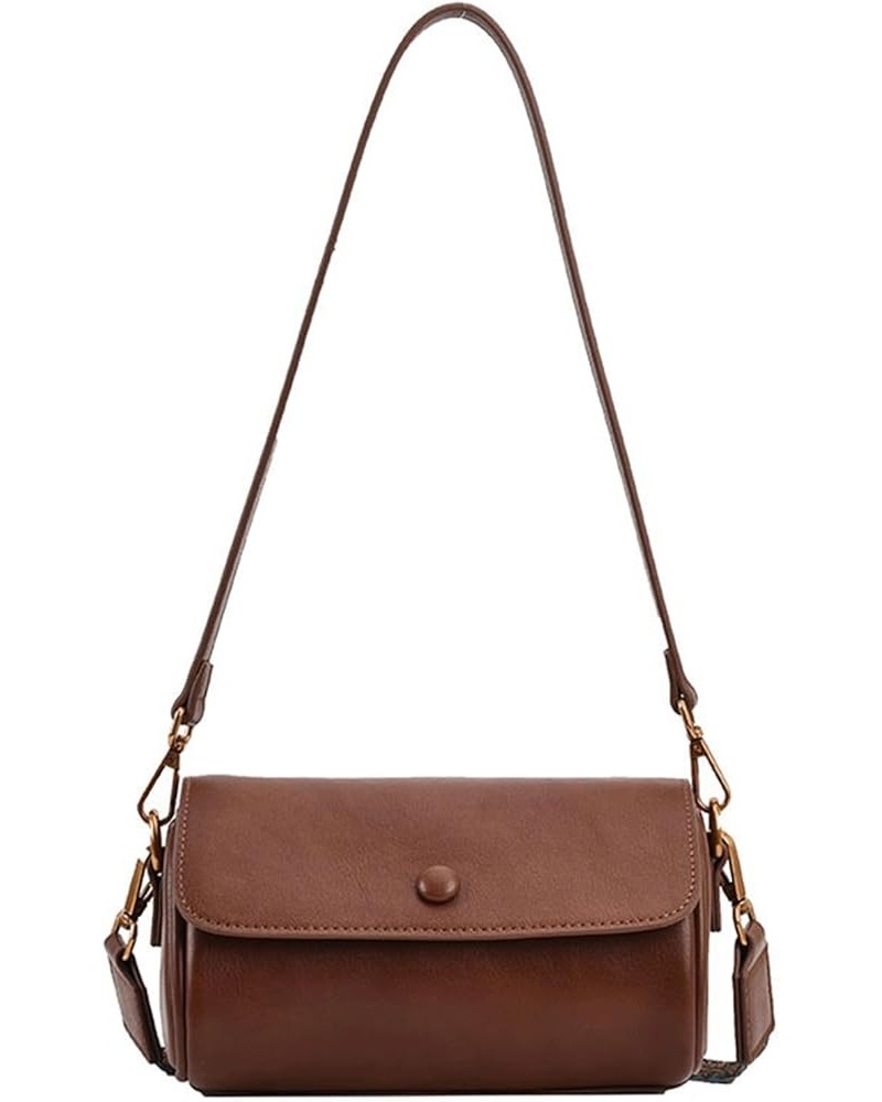 Crossbody Purse for Women Trendy Vintage PU Leather Handbag Shoulder Bag with 2 Straps Brown $20.71 Shoulder Bags