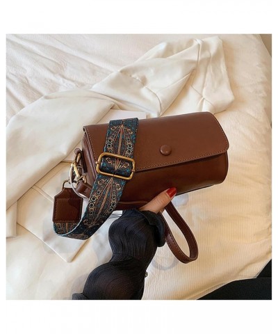 Crossbody Purse for Women Trendy Vintage PU Leather Handbag Shoulder Bag with 2 Straps Brown $20.71 Shoulder Bags