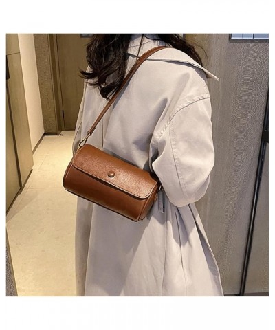 Crossbody Purse for Women Trendy Vintage PU Leather Handbag Shoulder Bag with 2 Straps Brown $20.71 Shoulder Bags