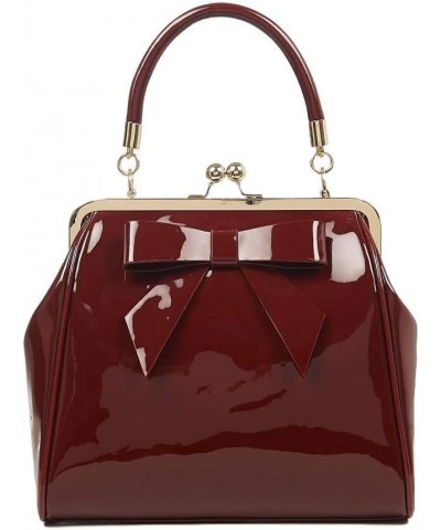 Dancing Days American Vintage Rockabilly Retro 50s Top Handle Bag Handbag Burgundy $27.07 Handbags