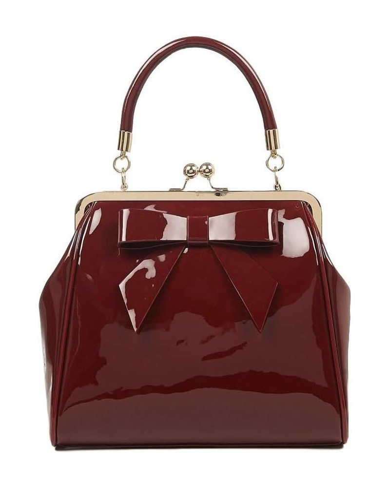 Dancing Days American Vintage Rockabilly Retro 50s Top Handle Bag Handbag Burgundy $27.07 Handbags