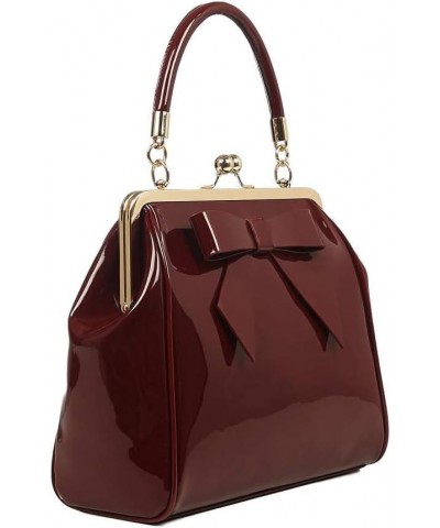 Dancing Days American Vintage Rockabilly Retro 50s Top Handle Bag Handbag Burgundy $27.07 Handbags