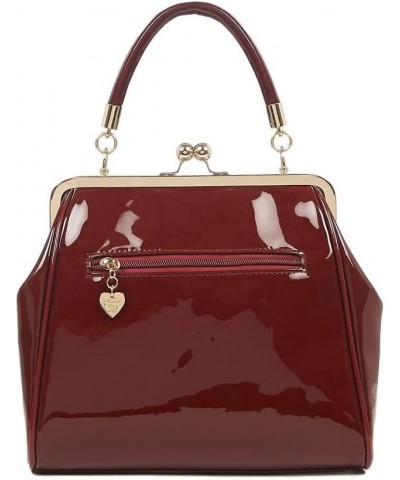 Dancing Days American Vintage Rockabilly Retro 50s Top Handle Bag Handbag Burgundy $27.07 Handbags