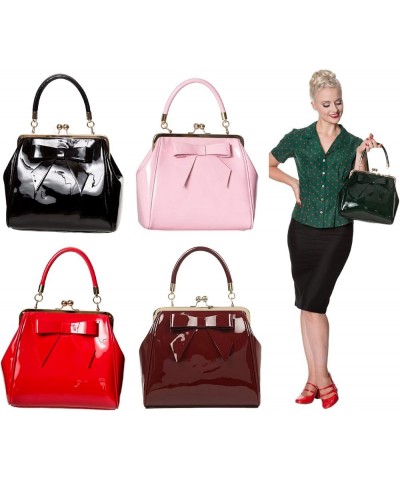 Dancing Days American Vintage Rockabilly Retro 50s Top Handle Bag Handbag Burgundy $27.07 Handbags